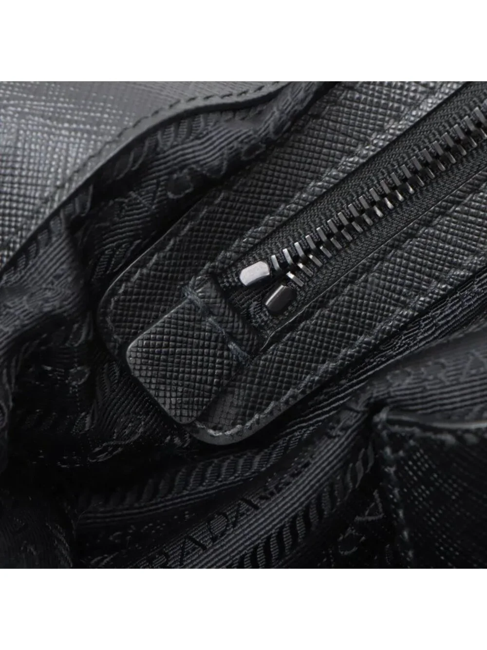 Prada Tessuto Nylon Leather Tote Shoulder Black